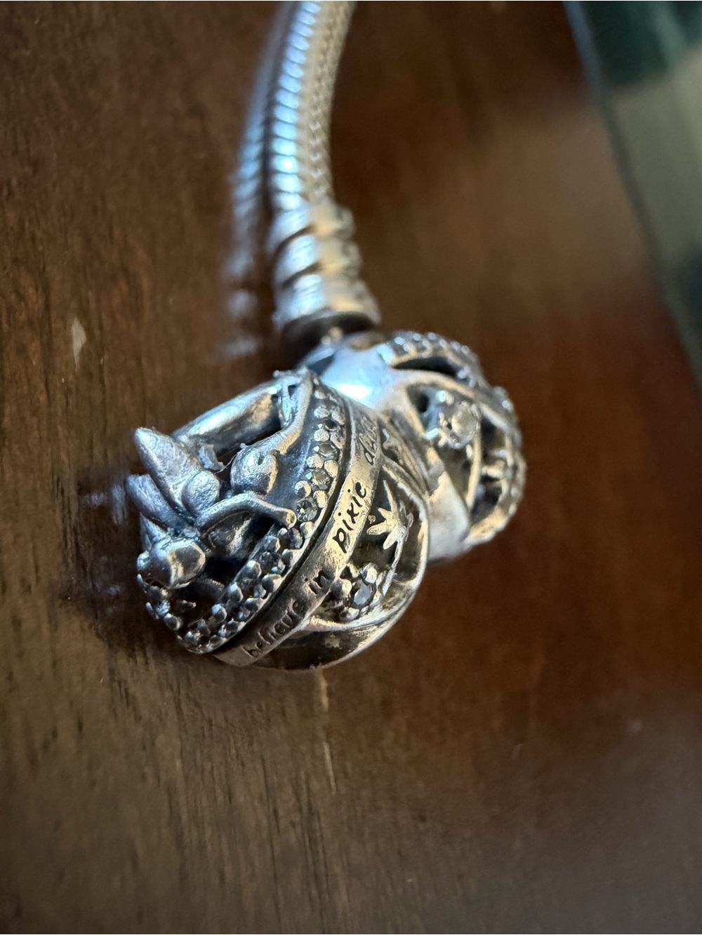 Pandora Silver Floral Vine Charm with Doves - Silver